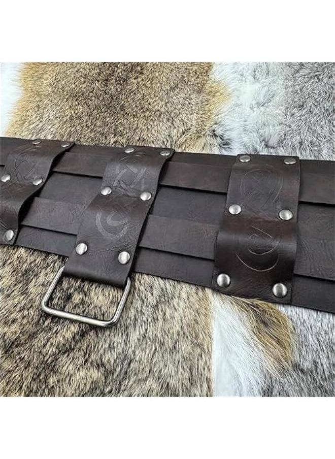 Viking Wide Belt, Medieval Faux Leather Armor Belt Knight Corset Belt, LARP Costume