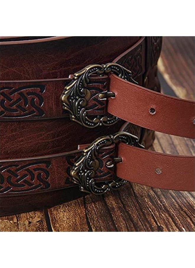 Viking Wide Belt, Medieval Faux Leather Armor Belt Knight Corset Belt, LARP Costume