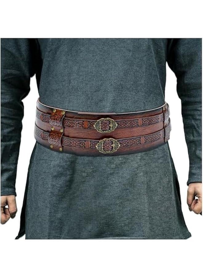 Viking Wide Belt, Medieval Faux Leather Armor Belt Knight Corset Belt, LARP Costume