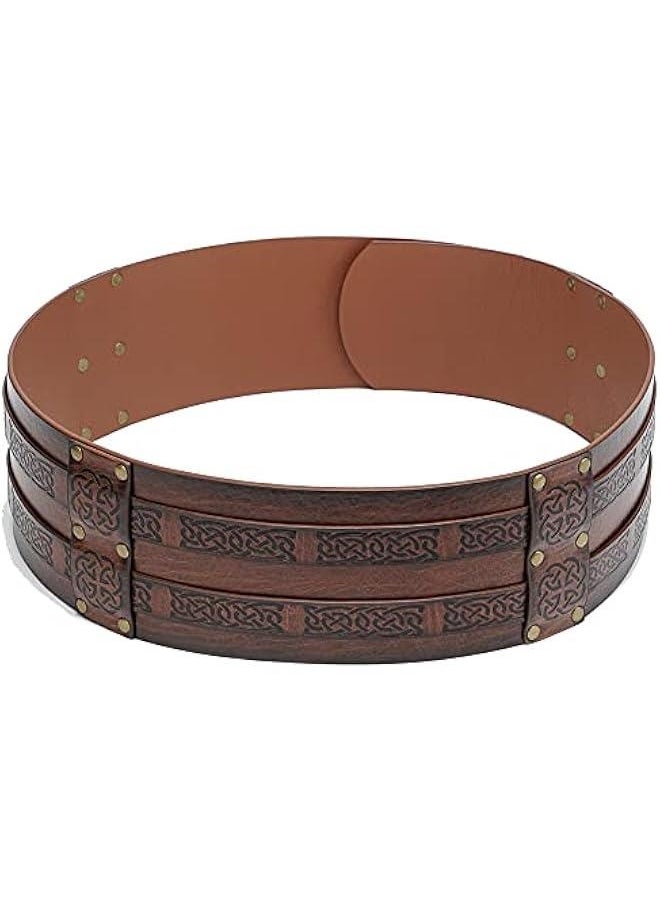 Viking Wide Belt, Medieval Faux Leather Armor Belt Knight Corset Belt, LARP Costume