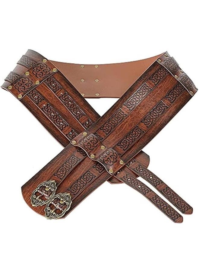 Viking Wide Belt, Medieval Faux Leather Armor Belt Knight Corset Belt, LARP Costume