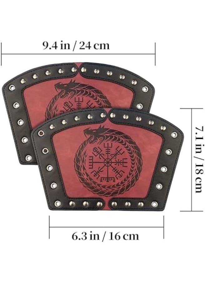 Embossed Viking Symble Faux Leather Arm Armor, Viking Gauntlet Bracers, Knight Arm Guards for LARP Ren Faire