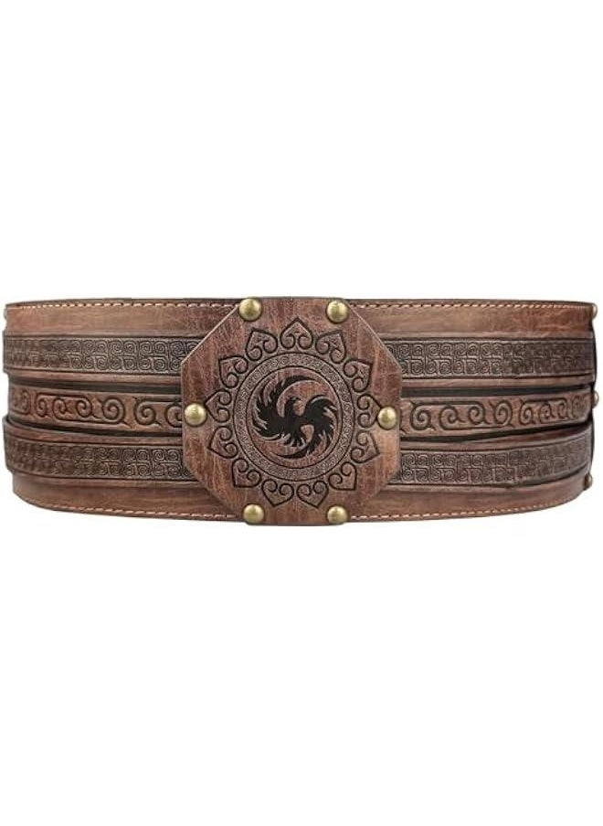 Viking Wide Belt, Medieval Faux Leather Armor Belt Knight Corset Belt, LARP Costume