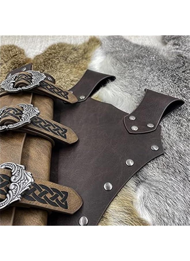 Medieval Faux Leather Sword Frog, Vintage Middle Ages Sword Holster, Mercenary Knight Adjustable Dagger Holster