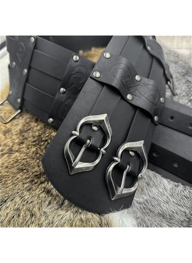 Viking Wide Belt, Medieval Faux Leather Armor Belt Knight Corset Belt, LARP Costume