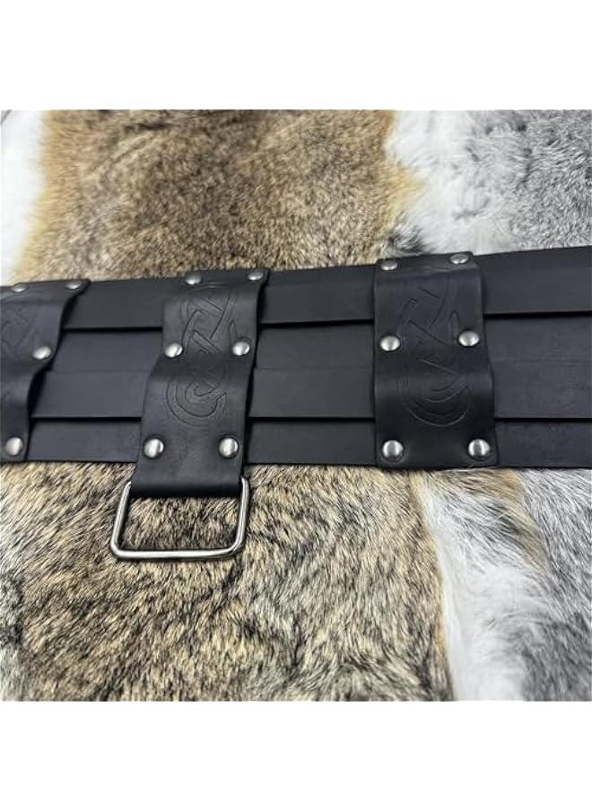 Viking Wide Belt, Medieval Faux Leather Armor Belt Knight Corset Belt, LARP Costume