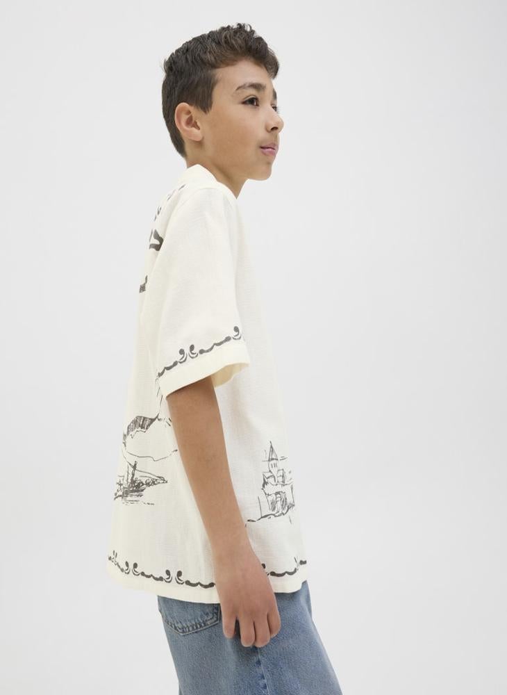 Kids Jorseersucker Aop Shirt