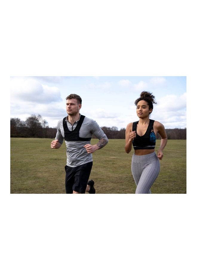 Running Vest Chest Phone Holder, Reflective Print Chest Pouch, 2 Functional Pockets, Lightweight Waterproof Sports Waist Bag Running Mobile Bag Backpack Vest Reflective Strip Chest Bag for Men u0026