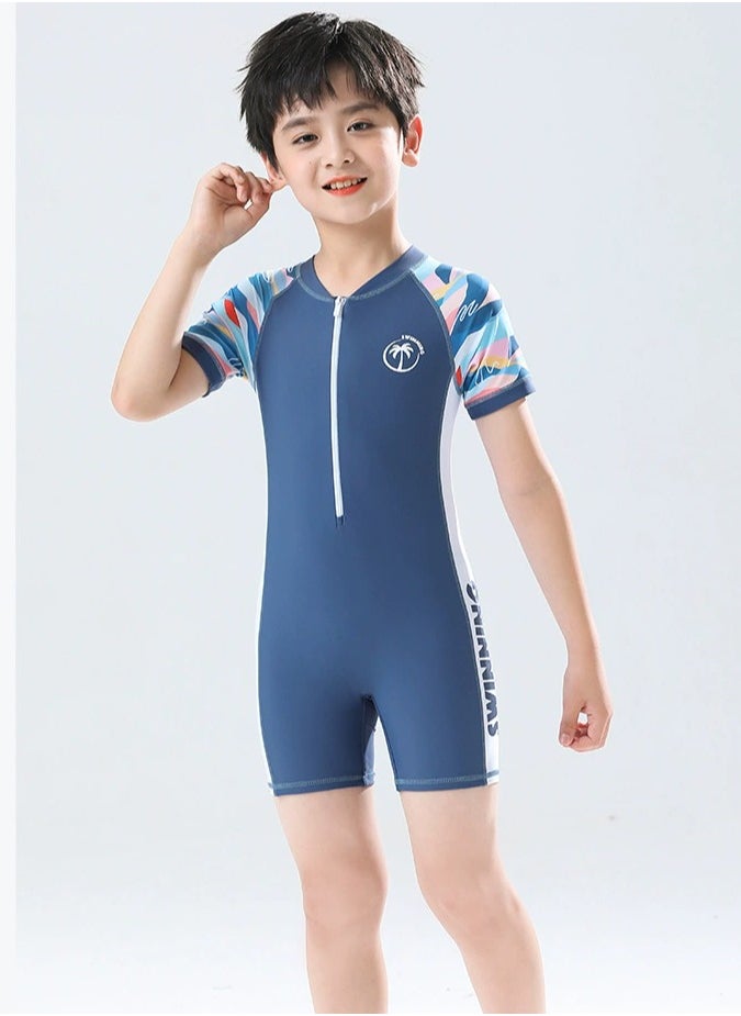 Boys One Piece Swimsuit Kid Swimsuit Water Sport Short Bathing Suits