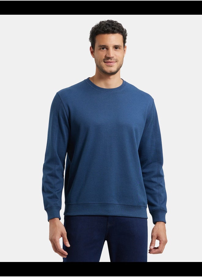 Jockey AM48 Men's Super Combed Cotton Rich Pique Sweatshirt with Ribbed Cuffs