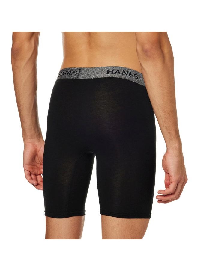 Hanes Mens 4 Pack Ultimate Stretch Long Leg Boxer Briefs