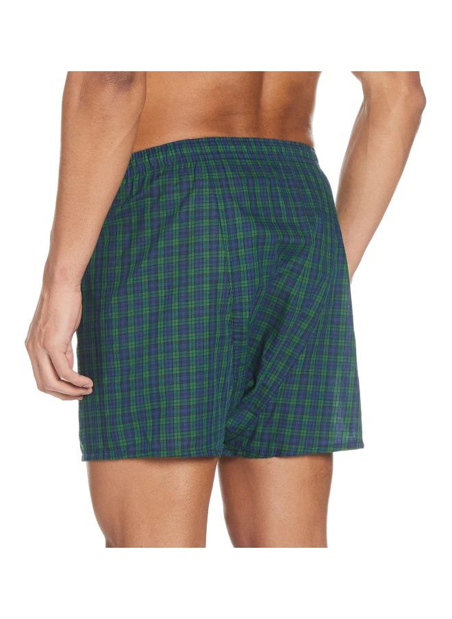 Hanes Red Label Mens Inside Exposed Waistband Woven Boxers 2 Pack