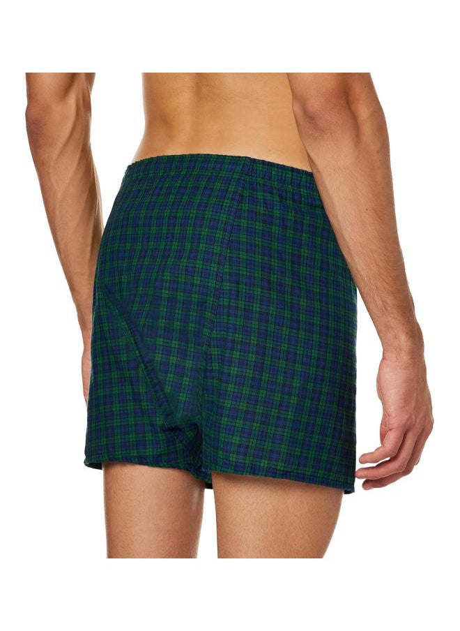 Hanes Red Label Mens Inside Exposed Waistband Woven Boxers 2 Pack