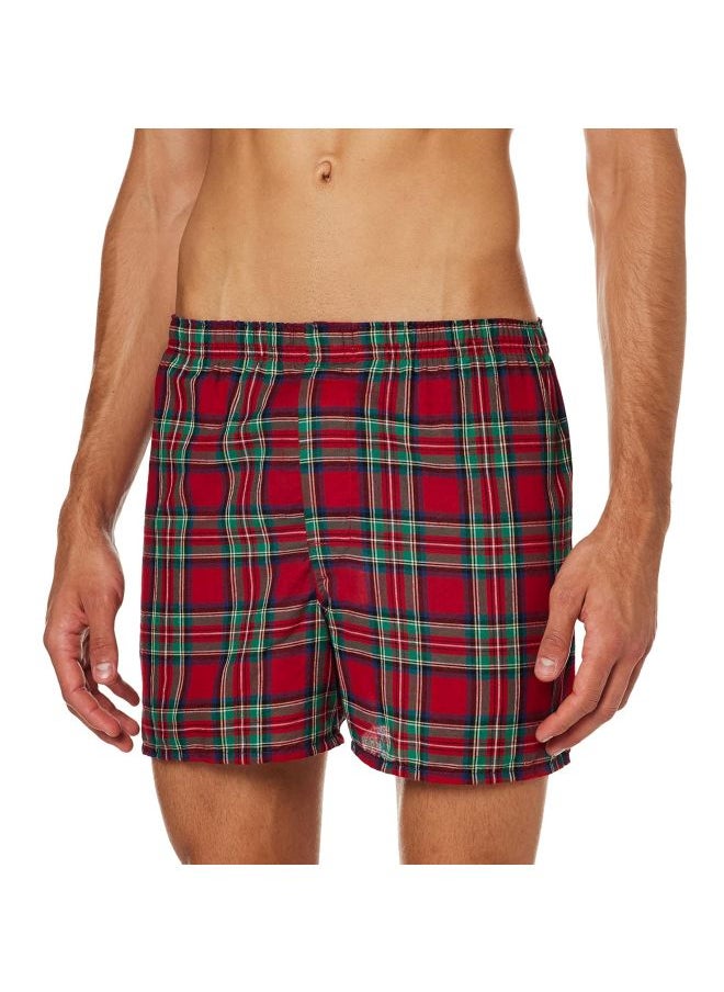Hanes Red Label Mens Inside Exposed Waistband Woven Boxers 2 Pack