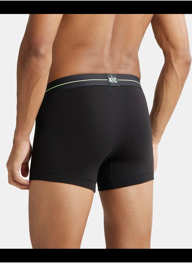 Jockey NY16 Men's Super Combed Cotton Elastane Stretch Solid Trunk with Ultrasoft Waistband