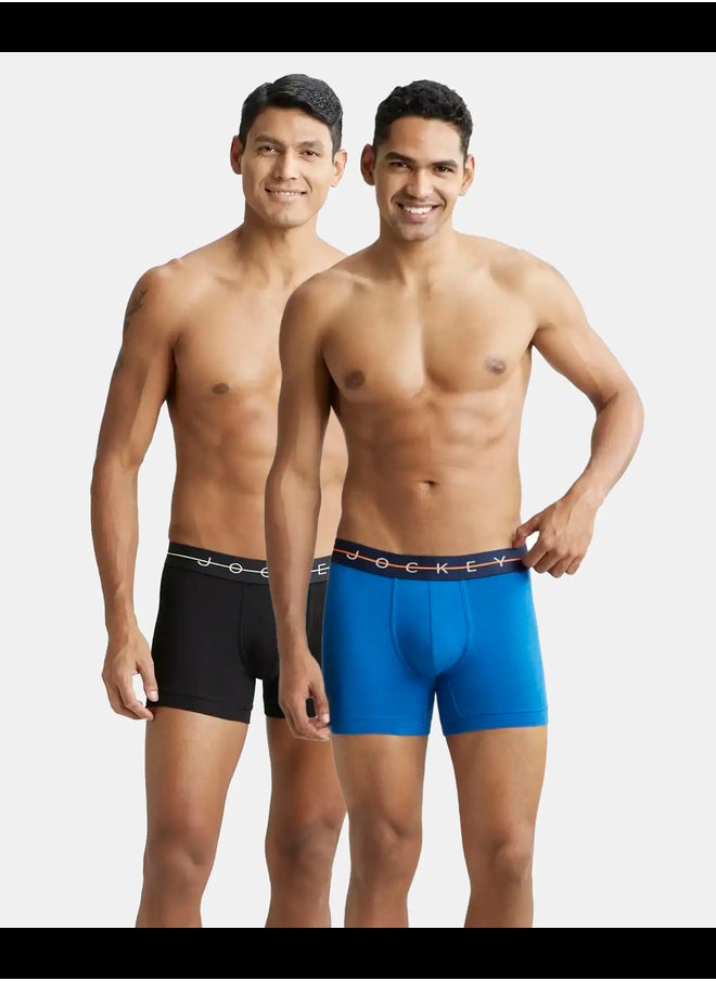 Jockey NY16 Men's Super Combed Cotton Elastane Stretch Solid Trunk with Ultrasoft Waistband