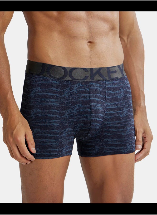 Jockey IC30 Men's Tactel Microfiber Elastane Stretch Printed Trunk with Moisture Move Treatment