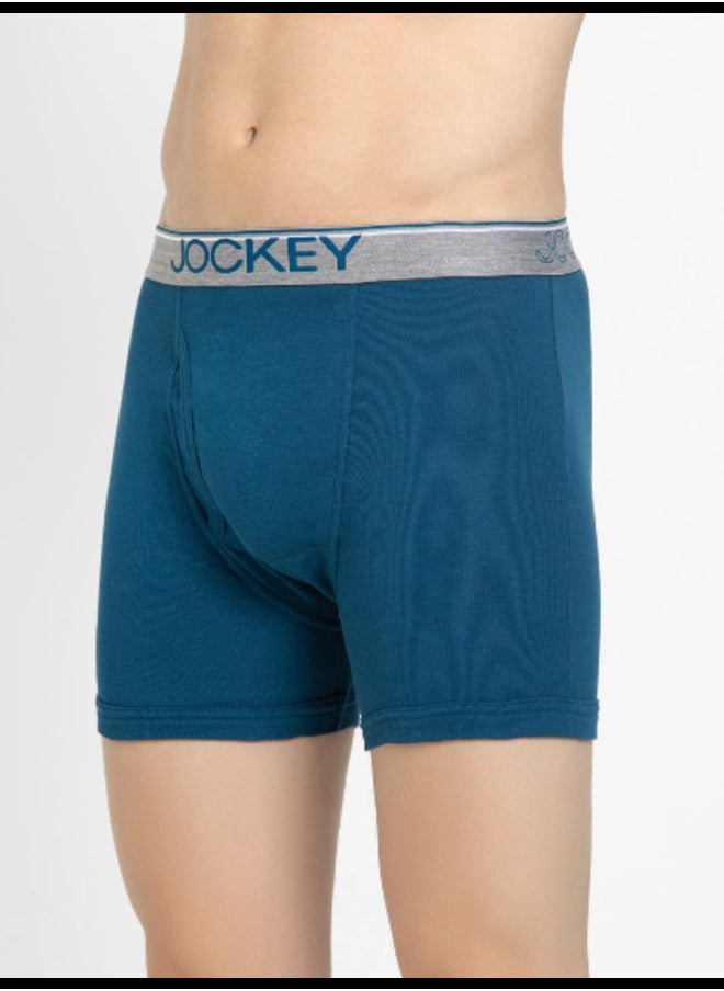 Jockey 8009 Men's Super Combed Cotton Rib Solid Boxer Brief with Ultrasoft Waistband (Pack of 2)