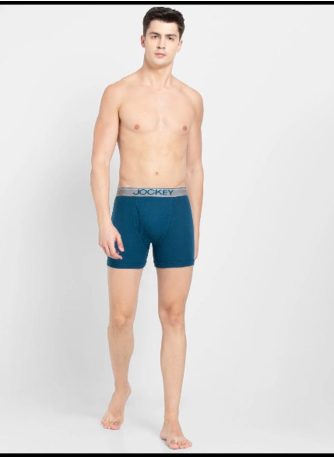 Jockey 8009 Men's Super Combed Cotton Rib Solid Boxer Brief with Ultrasoft Waistband (Pack of 2)