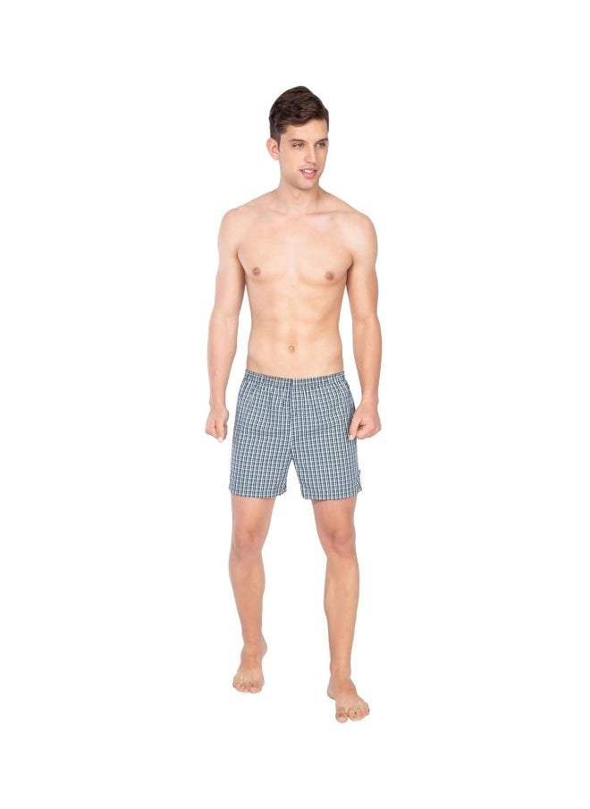 Jockey 8222 Men Super Combed Mercerized Cotton Woven Checkered Inner Boxers with Ultra soft and Durable Inner Waistband Pack of 2