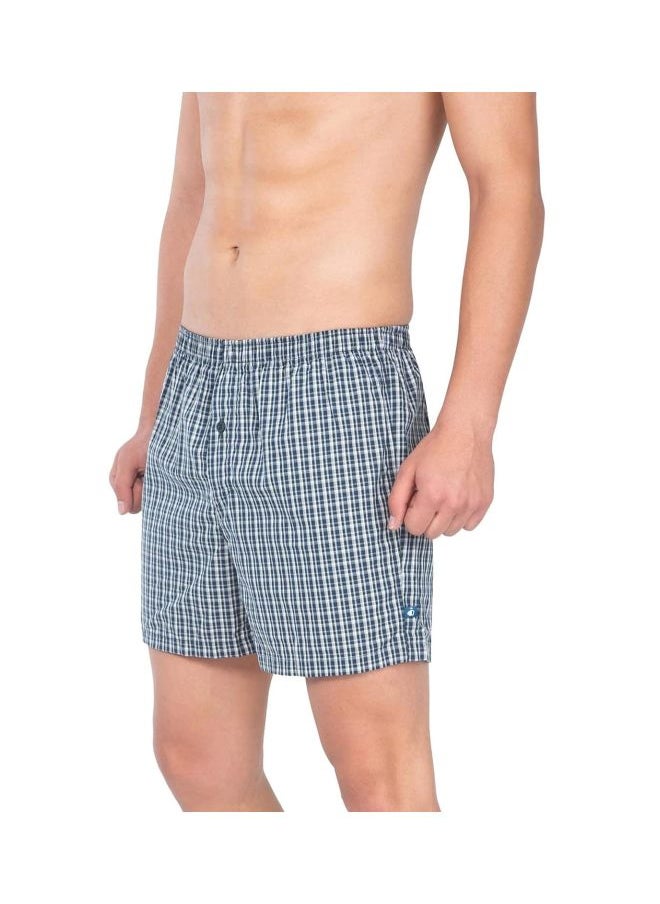 Jockey 8222 Men Super Combed Mercerized Cotton Woven Checkered Inner Boxers with Ultra soft and Durable Inner Waistband Pack of 2