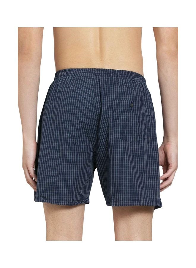 Jockey 1222 Men Super Combed Mercerized Cotton Woven Checkered Boxer Shorts with Back Pocket