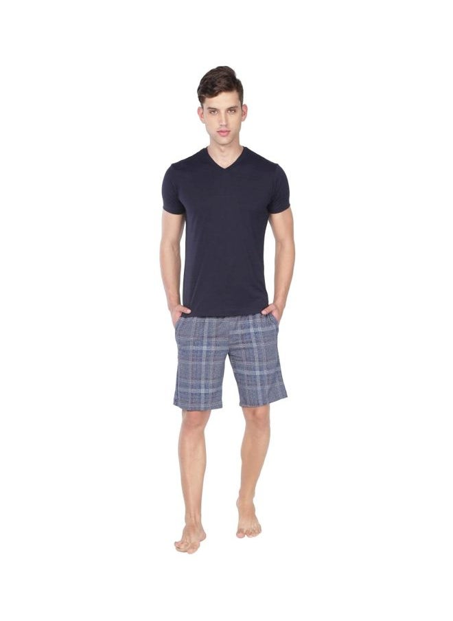 Jockey IM02 Men Tencel Micro Modal Cotton Elastane Stretch Regular Fit Checkered Sleep Shorts with Side Pockets