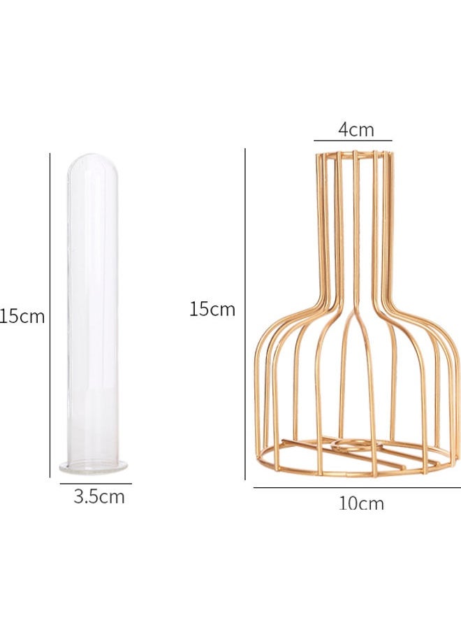 1 Piece Flower Vase Bottle gold 4x15x10cm