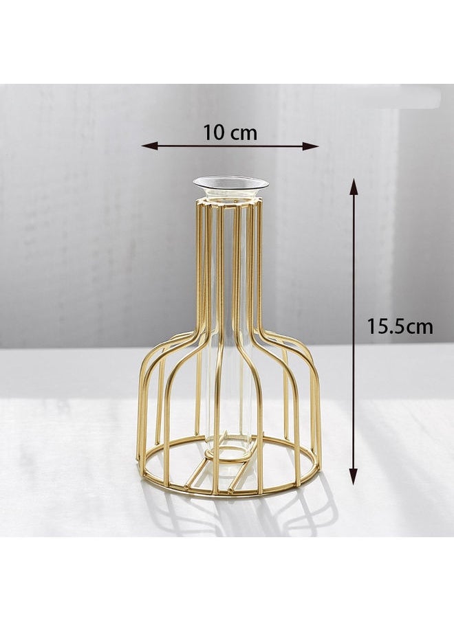 1 Piece Flower Vase Bottle gold 4x15x10cm