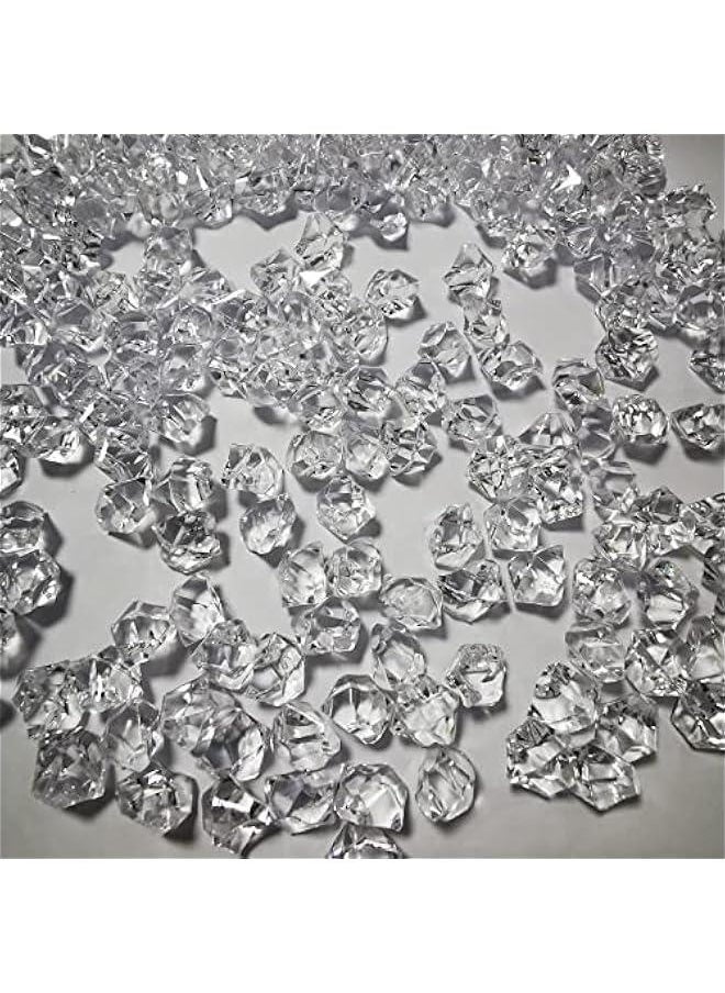 Fake Crushed Ice Cubes, Vase Fillers, 150 pcs 16*22 mm Fake crushed Ice Cubes Artificial Acrylic Crystal Rocks Diamonds for Vase Fillers, Party Favor, Wedding Decoration (0.86*0.62inch,Clear)