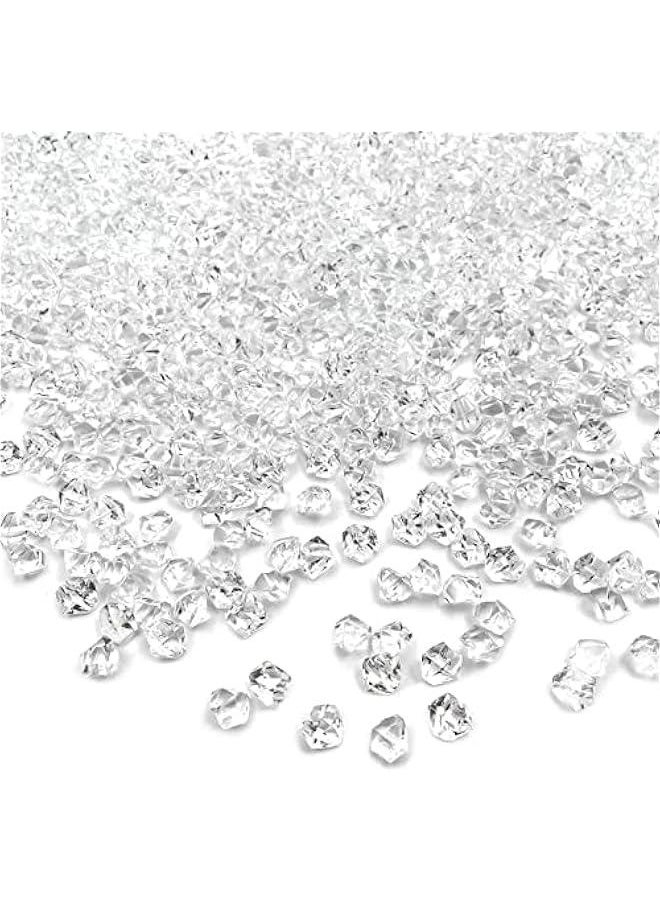 Fake Ice Rocks, 5000 pcs 5 * 7 mm Acrylic Ice Cubes Plastic Crystals Fake Crushed Ice Rocks Acrylic Gems for Vase Fillers Party Decor
