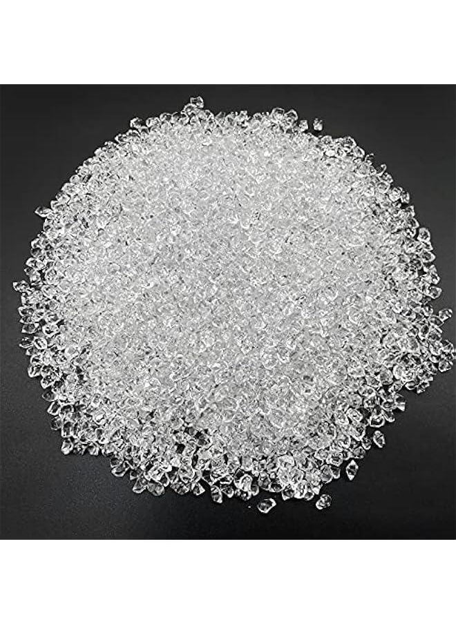 Fake Ice Rocks, 5000 pcs 5 * 7 mm Acrylic Ice Cubes Plastic Crystals Fake Crushed Ice Rocks Acrylic Gems for Vase Fillers Party Decor