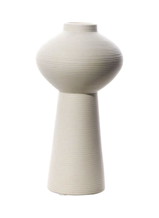 Decorative Brushed Vase White 25x1.2cm