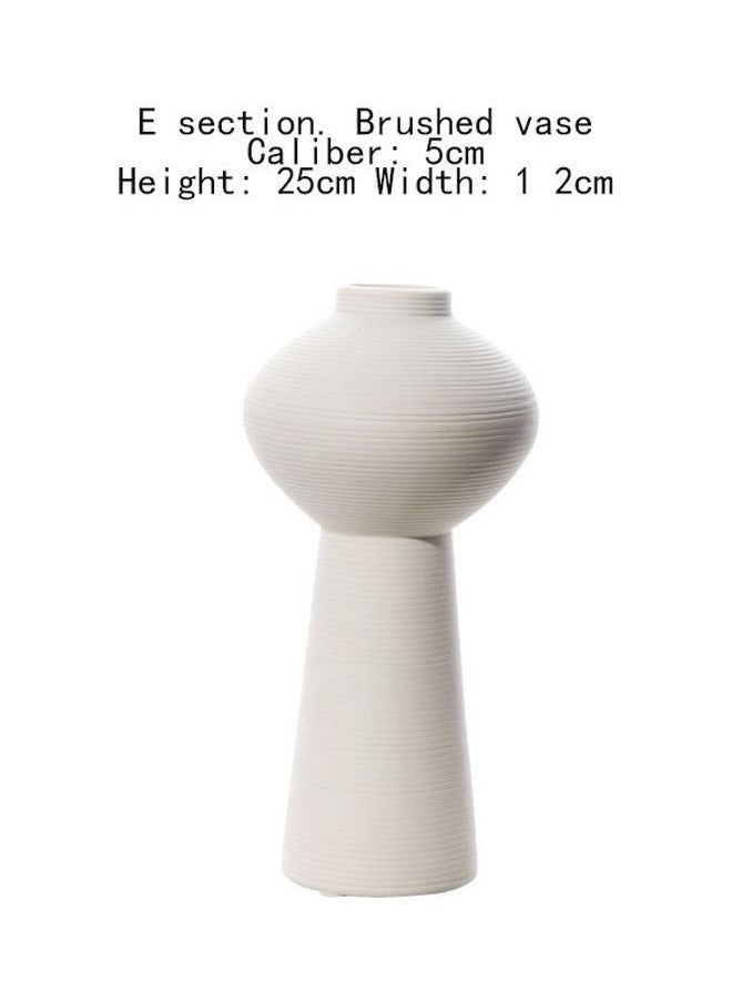 Decorative Brushed Vase White 25x1.2cm