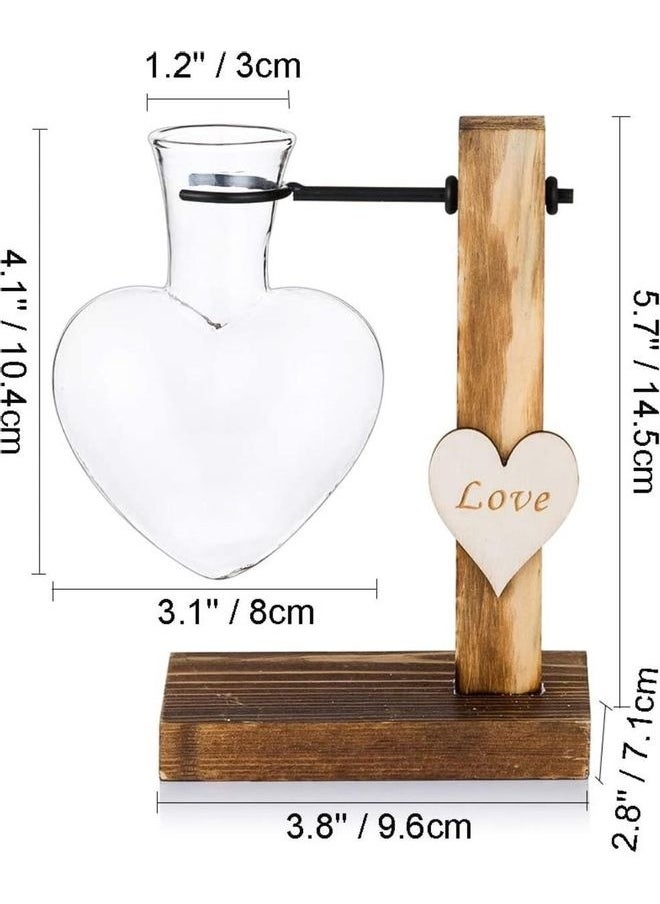 Glass Bud Vase With Wooden Stand Multicolour one size cm