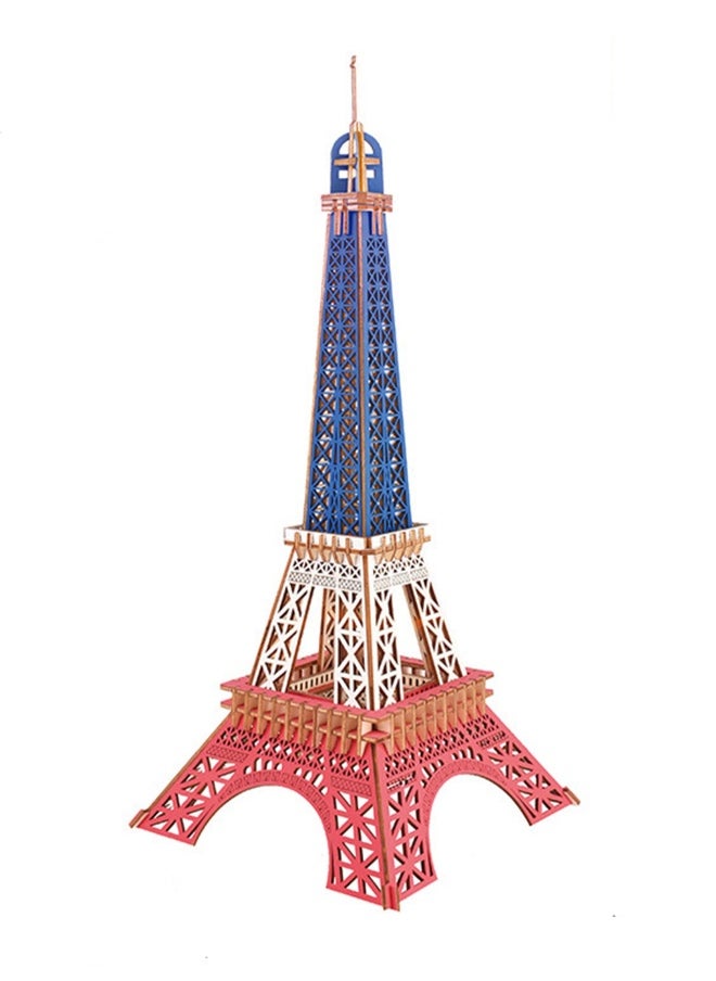 Children's Educational 3D Wooden Model Self-assembly Handmade Puzzle Toy (Three-color Eiffel Tower 96Pcs)