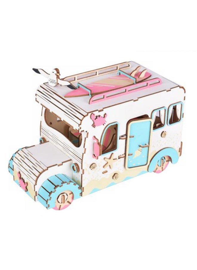 Children's Educational 3D Wooden Model Self-assembly Handmade Puzzle Toy (Long Vacation 169Pcs)