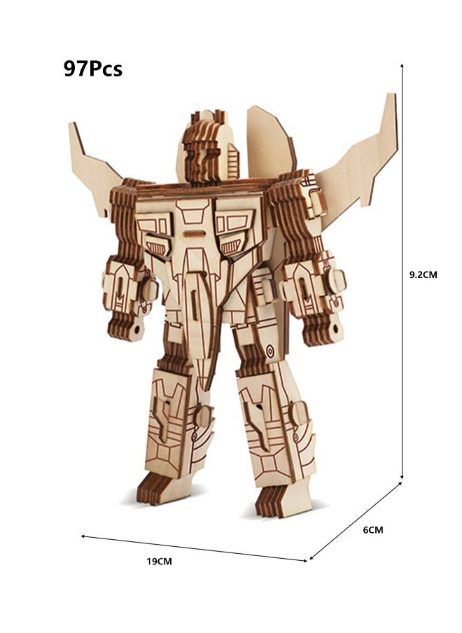 Children's Educational Toy Laser Wooden 3D Assembly Model Robot(Red Spider 97Pcs)