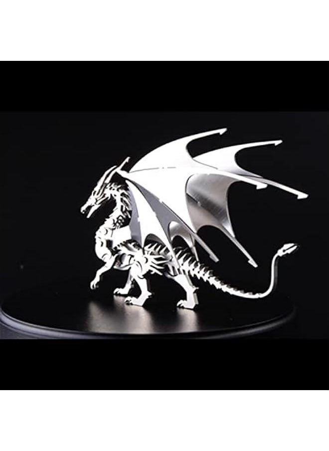3D Metal Puzzle Fire Dragon Model Kit, Puzzle Jigsaw Fire Dragon 3D Stainless Steel Desk Ornaments (Fire Dragon)…