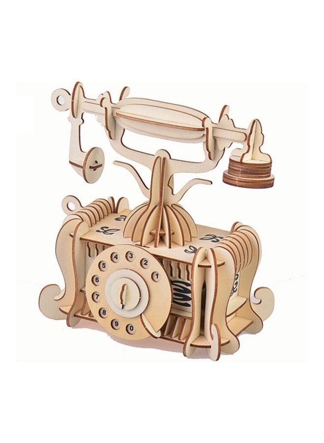 DIY 3D Wooden Old Fashioned Phone Puzzle 23.6x12.5x22.2cm