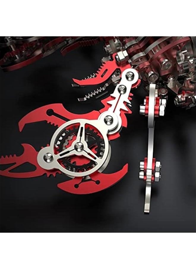 Colourful 3D Metal Puzzle Scorpion DIY Model Kit, Puzzle Jigsaw Scorpion King 3D Stainless Steel Ornaments (Red)