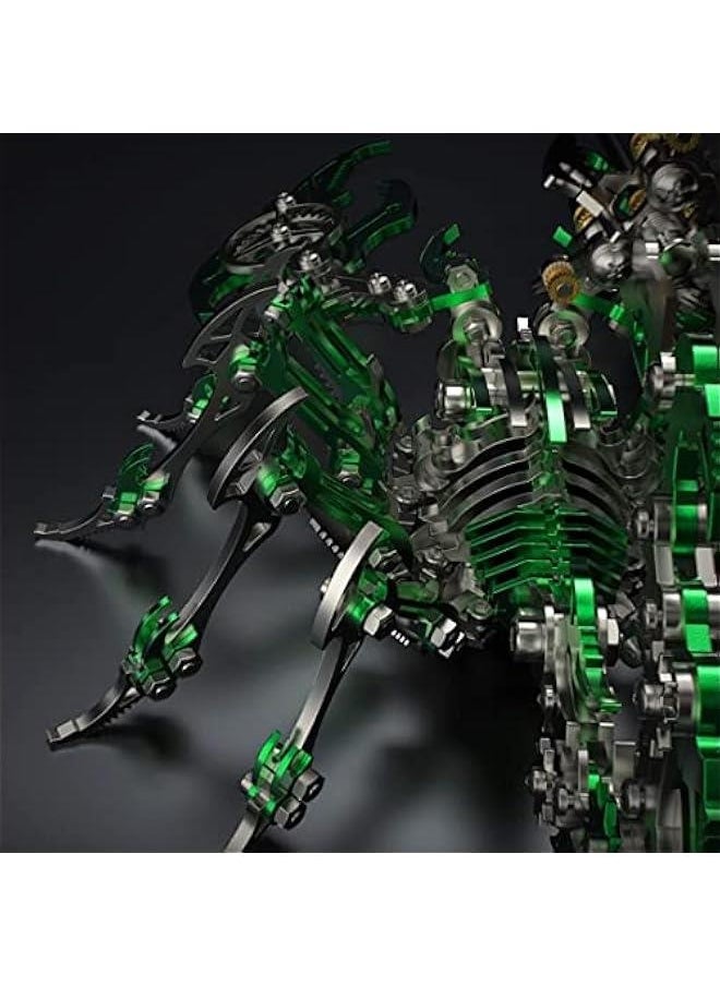 Colourful 3D Metal Puzzle Scorpion DIY Model Kit, Puzzle Jigsaw Scorpion King 3D Stainless Steel Ornaments (Green)