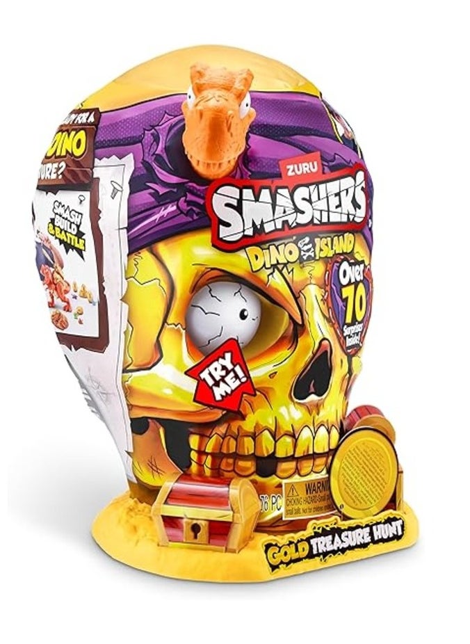 ZURU Smashers Dino Island Gold Treasure Hunt – 70+ Surprises, Rare Dino Toy, Dig & Discover Fun
