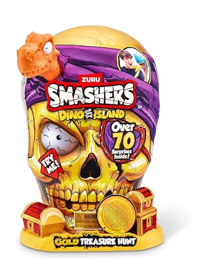 ZURU Smashers Dino Island Gold Treasure Hunt – 70+ Surprises, Rare Dino Toy, Dig & Discover Fun