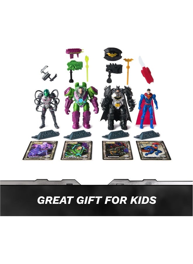 DC Metal Force Team Up Brainiac and Lex Luthor vs Batman and Superman Action Figures Set (10.16 cm)