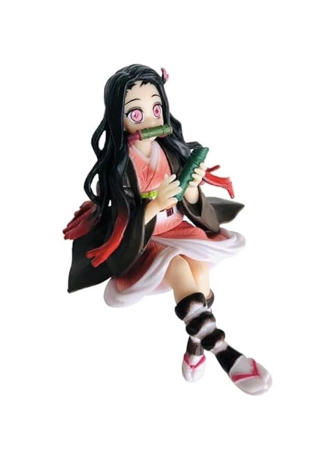 Nezuko Anime Figure Cake Toppers Collection Figures Stuff Girly Car Dashboard Decorations Accessories Interior Home Office Desk Charm Ornaments For Women Men Girls Boys  Birthday Gifts