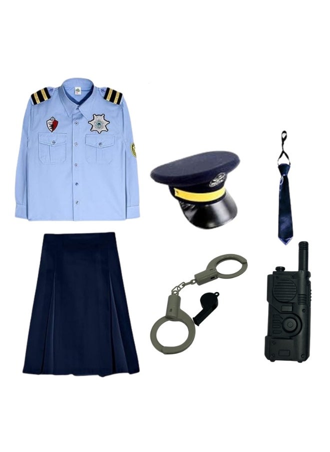 Kovar Girls Police Costume - Realistic Police Officer Outfit For Dress-Up And Role Play - Perfect For Halloween, Parties, And Imaginative Play