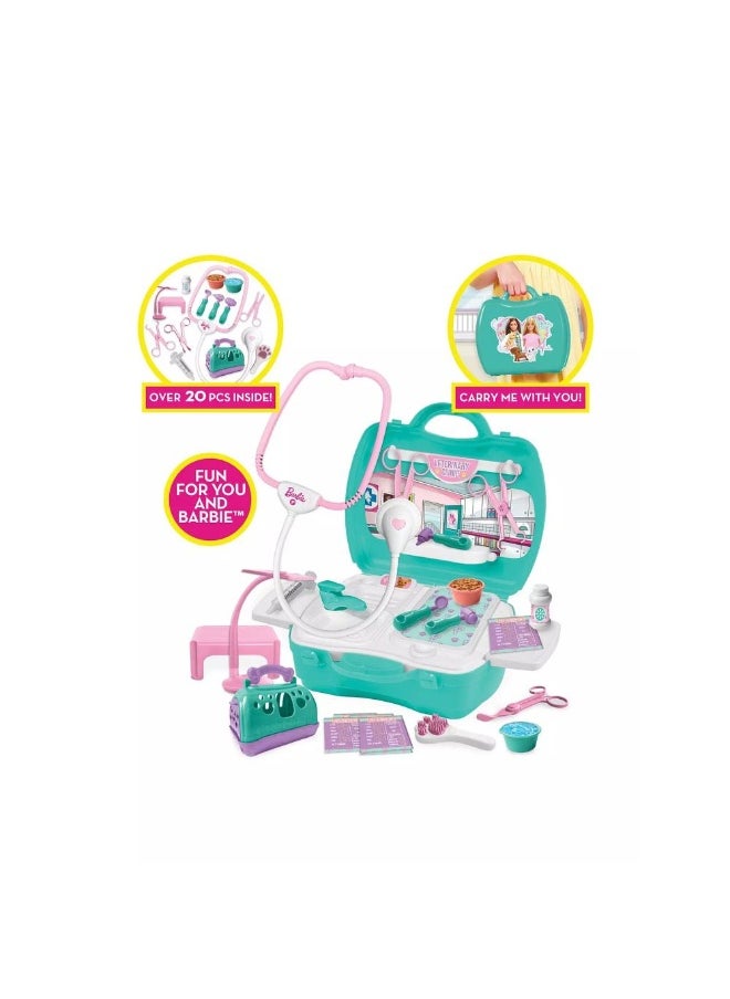 Barbie Play on the Go Pet Clinic Playset (20 Pieces)