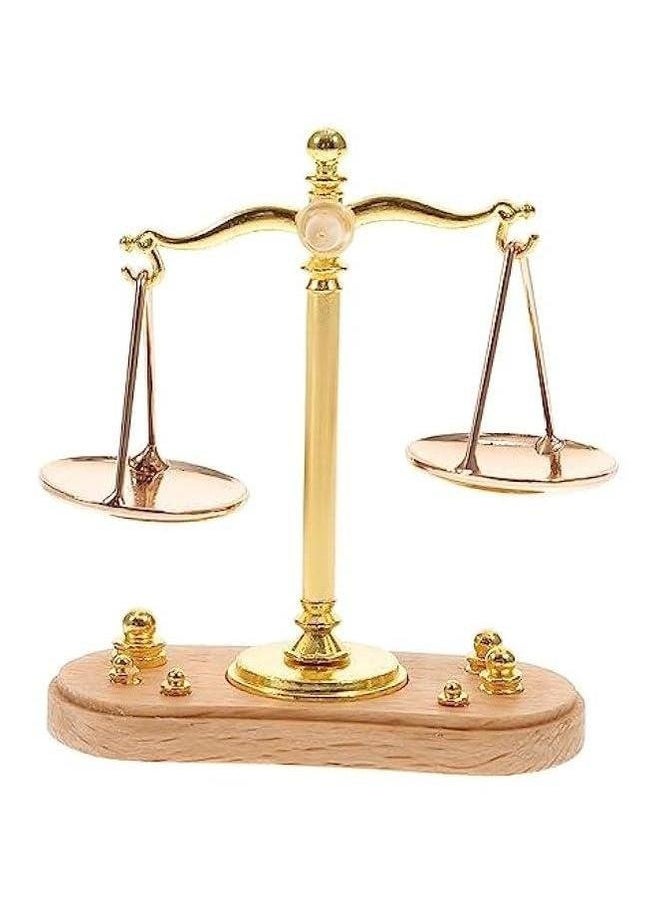 1 Set Mini Balance Fraction Tiles Justice Law Scale Standard Tiny Retro car Accessories Metal Vintage Laboratory Zinc Alloy Doll House Toddler