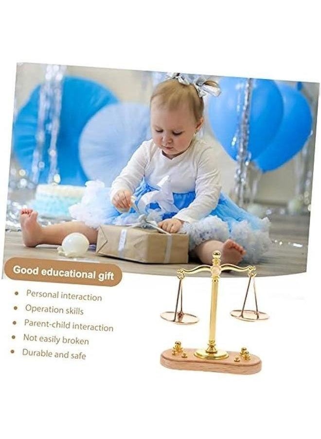 1 Set Mini Balance Fraction Tiles Justice Law Scale Standard Tiny Retro car Accessories Metal Vintage Laboratory Zinc Alloy Doll House Toddler